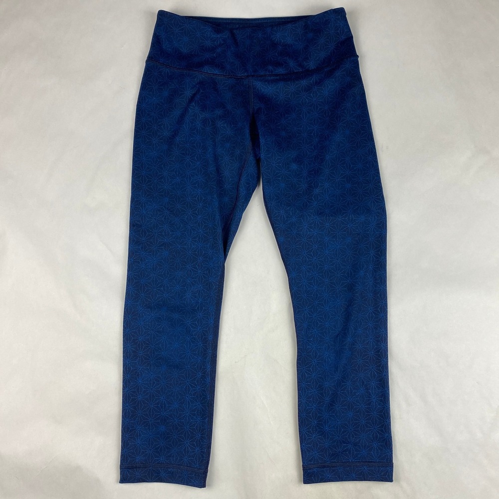 Lululemon Leggings Women's Size 4 Cropped Blue Wunder Under Crop